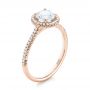 14k Rose Gold 14k Rose Gold Custom French Cut Halo Diamond Engagement Ring - Three-Quarter View -  104253 - Thumbnail