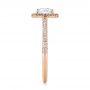 14k Rose Gold 14k Rose Gold Custom French Cut Halo Diamond Engagement Ring - Side View -  104253 - Thumbnail