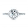 18k White Gold 18k White Gold Custom French Cut Halo Diamond Engagement Ring - Top View -  104253 - Thumbnail