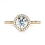 14k Yellow Gold 14k Yellow Gold Custom French Cut Halo Diamond Engagement Ring - Top View -  104253 - Thumbnail