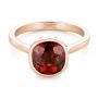 18k Rose Gold 18k Rose Gold Custom Garnet Solitaire Engagement Ring - Flat View -  102268 - Thumbnail