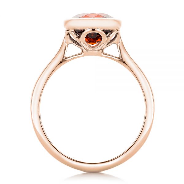 14k Rose Gold 14k Rose Gold Custom Garnet Solitaire Engagement Ring - Front View - 102268