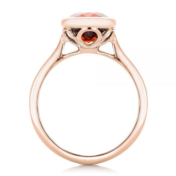 14k Rose Gold 14k Rose Gold Custom Garnet Solitaire Engagement Ring - Front View -  102268