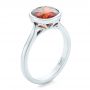 18k White Gold 18k White Gold Custom Garnet Solitaire Engagement Ring - Three-Quarter View -  102268 - Thumbnail