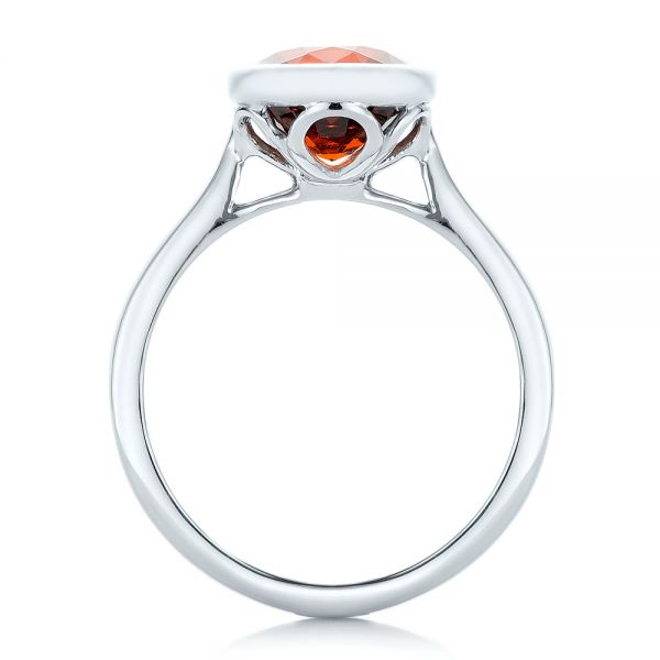 14k White Gold 14k White Gold Custom Garnet Solitaire Engagement Ring - Front View -  102268