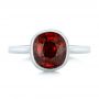 14k White Gold 14k White Gold Custom Garnet Solitaire Engagement Ring - Top View -  102268 - Thumbnail