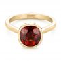 14k Yellow Gold 14k Yellow Gold Custom Garnet Solitaire Engagement Ring - Flat View -  102268 - Thumbnail