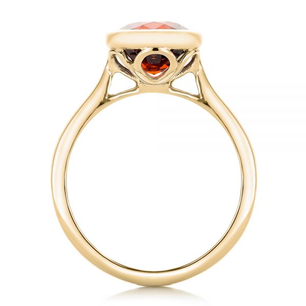 18k Yellow Gold 18k Yellow Gold Custom Garnet Solitaire Engagement Ring - Front View -  102268