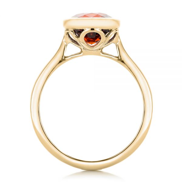 14k Yellow Gold 14k Yellow Gold Custom Garnet Solitaire Engagement Ring - Front View - 102268