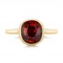 18k Yellow Gold 18k Yellow Gold Custom Garnet Solitaire Engagement Ring - Top View -  102268 - Thumbnail