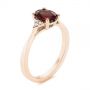 18k Rose Gold 18k Rose Gold Custom Garnet And Diamond Cluster Engagement Ring - Three-Quarter View -  104870 - Thumbnail