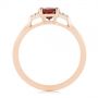18k Rose Gold 18k Rose Gold Custom Garnet And Diamond Cluster Engagement Ring - Front View -  104870 - Thumbnail