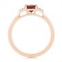 18k Rose Gold 18k Rose Gold Custom Garnet And Diamond Cluster Engagement Ring - Front View -  104870 - Thumbnail
