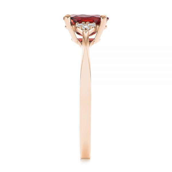 14k Rose Gold 14k Rose Gold Custom Garnet And Diamond Cluster Engagement Ring - Side View - 104870