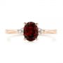 14k Rose Gold 14k Rose Gold Custom Garnet And Diamond Cluster Engagement Ring - Top View -  104870 - Thumbnail