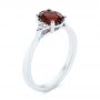 14k White Gold 14k White Gold Custom Garnet And Diamond Cluster Engagement Ring - Three-Quarter View -  104870 - Thumbnail