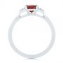  Platinum Platinum Custom Garnet And Diamond Cluster Engagement Ring - Front View -  104870 - Thumbnail