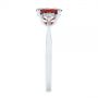 18k White Gold Custom Garnet And Diamond Cluster Engagement Ring - Side View -  104870 - Thumbnail