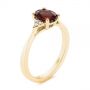 14k Yellow Gold 14k Yellow Gold Custom Garnet And Diamond Cluster Engagement Ring - Three-Quarter View -  104870 - Thumbnail