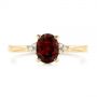 18k Yellow Gold 18k Yellow Gold Custom Garnet And Diamond Cluster Engagement Ring - Top View -  104870 - Thumbnail