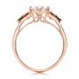 14k Rose Gold Custom Garnet And Diamond Engagement Ring - Front View -  101156 - Thumbnail