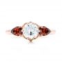 14k Rose Gold Custom Garnet And Diamond Engagement Ring - Top View -  101156 - Thumbnail