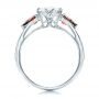 14k White Gold 14k White Gold Custom Garnet And Diamond Engagement Ring - Front View -  101156 - Thumbnail