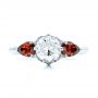 14k White Gold 14k White Gold Custom Garnet And Diamond Engagement Ring - Top View -  101156 - Thumbnail