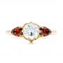 14k Yellow Gold 14k Yellow Gold Custom Garnet And Diamond Engagement Ring - Top View -  101156 - Thumbnail