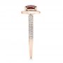 18k Rose Gold 18k Rose Gold Custom Garnet And Diamond Halo Engagement Ring - Side View -  100925 - Thumbnail