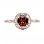 14k Rose Gold 14k Rose Gold Custom Garnet And Diamond Halo Engagement Ring - Top View -  100925 - Thumbnail