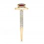 18k Yellow Gold 18k Yellow Gold Custom Garnet And Diamond Halo Engagement Ring - Side View -  100925 - Thumbnail