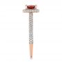 14k Rose Gold 14k Rose Gold Custom Garnet And Pave Diamond Halo Engagement Ring - Side View -  102222 - Thumbnail