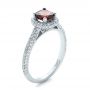  Platinum Platinum Custom Garnet And Pave Diamond Halo Engagement Ring - Three-Quarter View -  102222 - Thumbnail