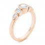 18k Rose Gold 18k Rose Gold Custom Geometric Diamond Engagement Ring - Three-Quarter View -  104786 - Thumbnail