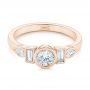 18k Rose Gold 18k Rose Gold Custom Geometric Diamond Engagement Ring - Flat View -  104786 - Thumbnail
