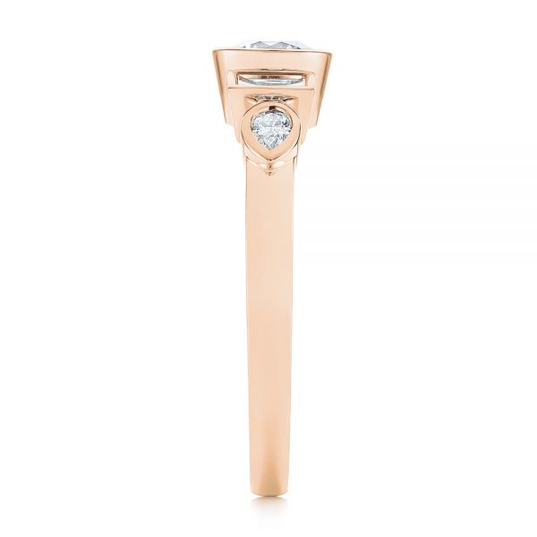14k Rose Gold 14k Rose Gold Custom Geometric Diamond Engagement Ring - Side View - 104786