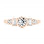 14k Rose Gold 14k Rose Gold Custom Geometric Diamond Engagement Ring - Top View -  104786 - Thumbnail