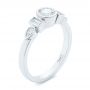  Platinum Custom Geometric Diamond Engagement Ring - Three-Quarter View -  104786 - Thumbnail