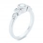 18k White Gold 18k White Gold Custom Geometric Diamond Engagement Ring - Three-Quarter View -  104786 - Thumbnail