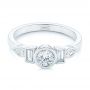  Platinum Custom Geometric Diamond Engagement Ring - Flat View -  104786 - Thumbnail