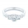  Platinum Custom Geometric Diamond Engagement Ring - Flat View -  104786 - Thumbnail