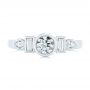  Platinum Custom Geometric Diamond Engagement Ring - Top View -  104786 - Thumbnail