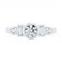 18k White Gold 18k White Gold Custom Geometric Diamond Engagement Ring - Top View -  104786 - Thumbnail