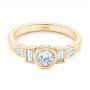 18k Yellow Gold 18k Yellow Gold Custom Geometric Diamond Engagement Ring - Flat View -  104786 - Thumbnail