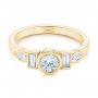 18k Yellow Gold 18k Yellow Gold Custom Geometric Diamond Engagement Ring - Flat View -  104786 - Thumbnail