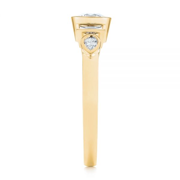14k Yellow Gold 14k Yellow Gold Custom Geometric Diamond Engagement Ring - Side View - 104786