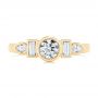 18k Yellow Gold 18k Yellow Gold Custom Geometric Diamond Engagement Ring - Top View -  104786 - Thumbnail