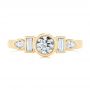 18k Yellow Gold 18k Yellow Gold Custom Geometric Diamond Engagement Ring - Top View -  104786 - Thumbnail