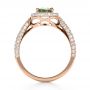 18k Rose Gold 18k Rose Gold Custom Green Peridot And Diamond Engagement Ring - Front View -  1125 - Thumbnail